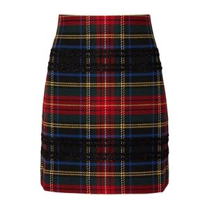 NWT J. CREW Stewart Plaid Sparkle Mini Skirt 16T